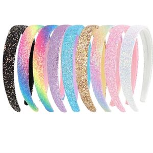 9 Pack Sparkly Glitter Headbands